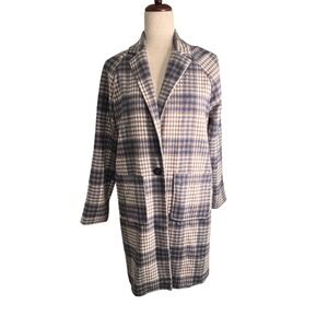 NWT Petal & Pup Charlotte Oversized Plaid‎ Coat Long Jacket Size Small